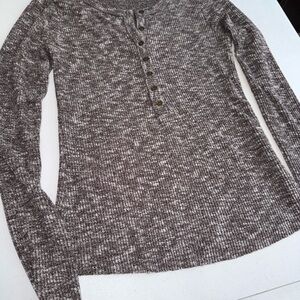 La Miel Top Anthropology Henley Soft Size Small Ribbed